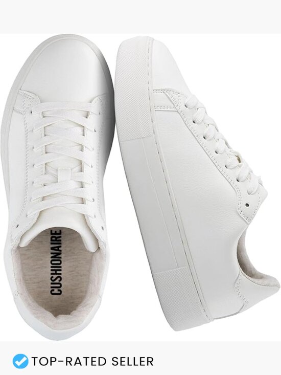 Shoes - Lace Up Platform Sneakers Vegan Leather Cushioned Comfort Foam Wide Widths
